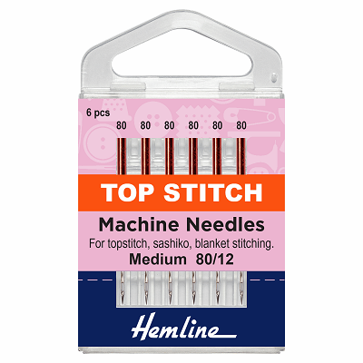 H118.80 Sewing Machine Needles: Top-Stitch: 80/12